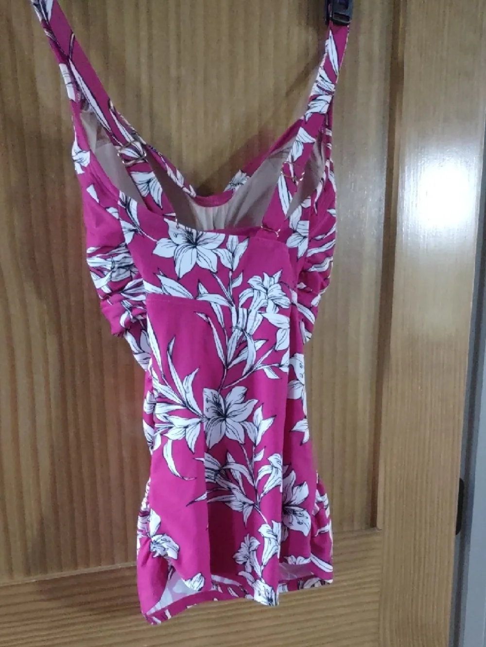 XL 14-16 Kona Sol Fuchsia Floral Twist-Front Camisole - Picture 2 of 3